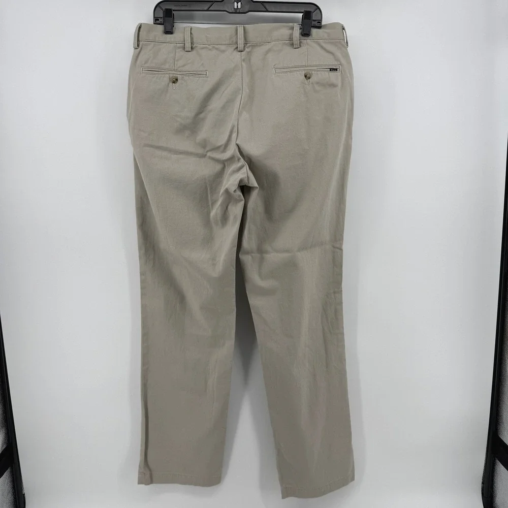 Polo Ralph Lauren Chinos Mens 36x34 Khaki Tan Classic‎ Fit Straight Leg Cotton